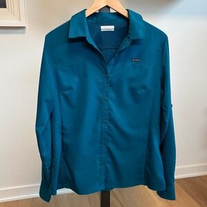 Columbia Omni-Shade Vented Long Sleeve Shirt, Dark Teal, Sz Large, NWOT